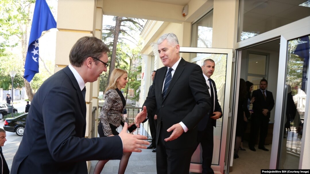 Aleksandar Vučić u posjeti Draganu Čoviću u Mostaru, april 2016.
