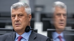 Ish-presidenti i Kosovës, Hashim Thaçi, gjatë paraqitjes para Dhomave të Specializuara të Kosovës në Hagë më 9 nëntor 2020.