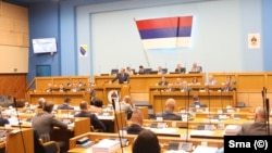 Milorad Dodik, predsjednik RS, obraća se poslanicima u entitetskom parlamentu, Banja Luka, 1. jul 2025.