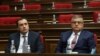 Armenia -- David Khachaturian (L) and Gagik Jahangirian attend a session of the Armenian parliament, January 22, 2021.