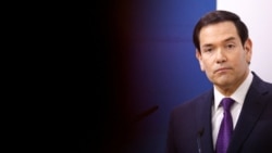 Държавният секретар на САЩ Марко Рубио по време на речта си на конференцията по сигурността в Мюнхен