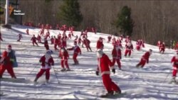 У США 150 Санта-Клаусів з'їхали на лижах і сноубордах (відео)