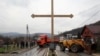 Kosovo Serbs set up a road block near the northern, Serb-dominated part of Mitrovica on March 27.