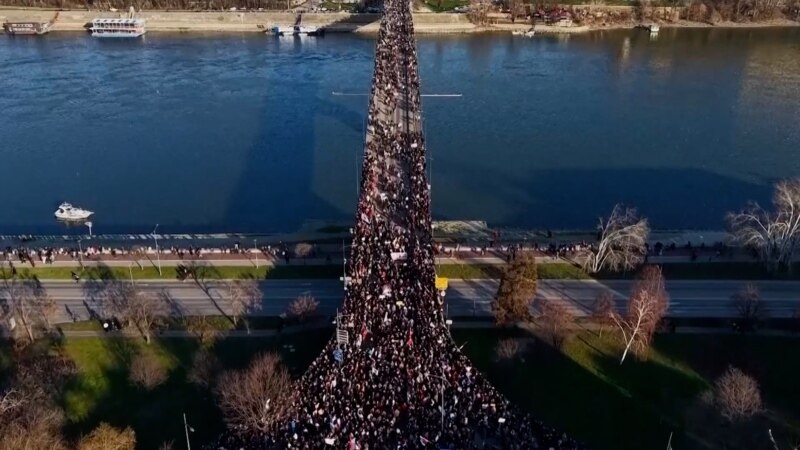 Tens Of Thousands Of Serbian Student Protesters Block 3 Bridges In Novi Sad Tens Of Thousands Of Serbian Student Protesters Block 3 Bridges In Novi Sad