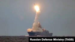 Первый запуск гиперзвуковой крылатой ракеты «Циркон» с российского фрегата «Адмирал Горшков» из акватории Белого моря, октябрь 2020 года