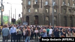 Sa protesta u Beogradu (12. april)