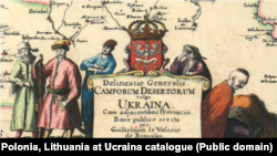 А це картуш Генеральної карти України 1648 року з оригінальним колоруванням 1648 року