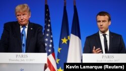 French President Emmanuel Macron will meet with President Donald Trump during his U.S. visit. (file photo).