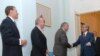 Armenia -- President Serzh Sarkisian (R) meets the visiting co-chairs of the OSCE Minsk Group on Nagorno-Karabakh, 29 March 2010.