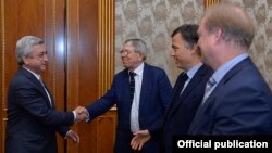 Armenia - President Serzh Sarkisian meets with representatives of the Council of Europe's Parliamentary Assembly in Yerevan, 12May2016.