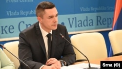 Miloš Bukejlović, ministar pravde Republike Srpske na press konferenciji nakon sjednice Vlade RS u Banjaluci, 6. februar 2025.