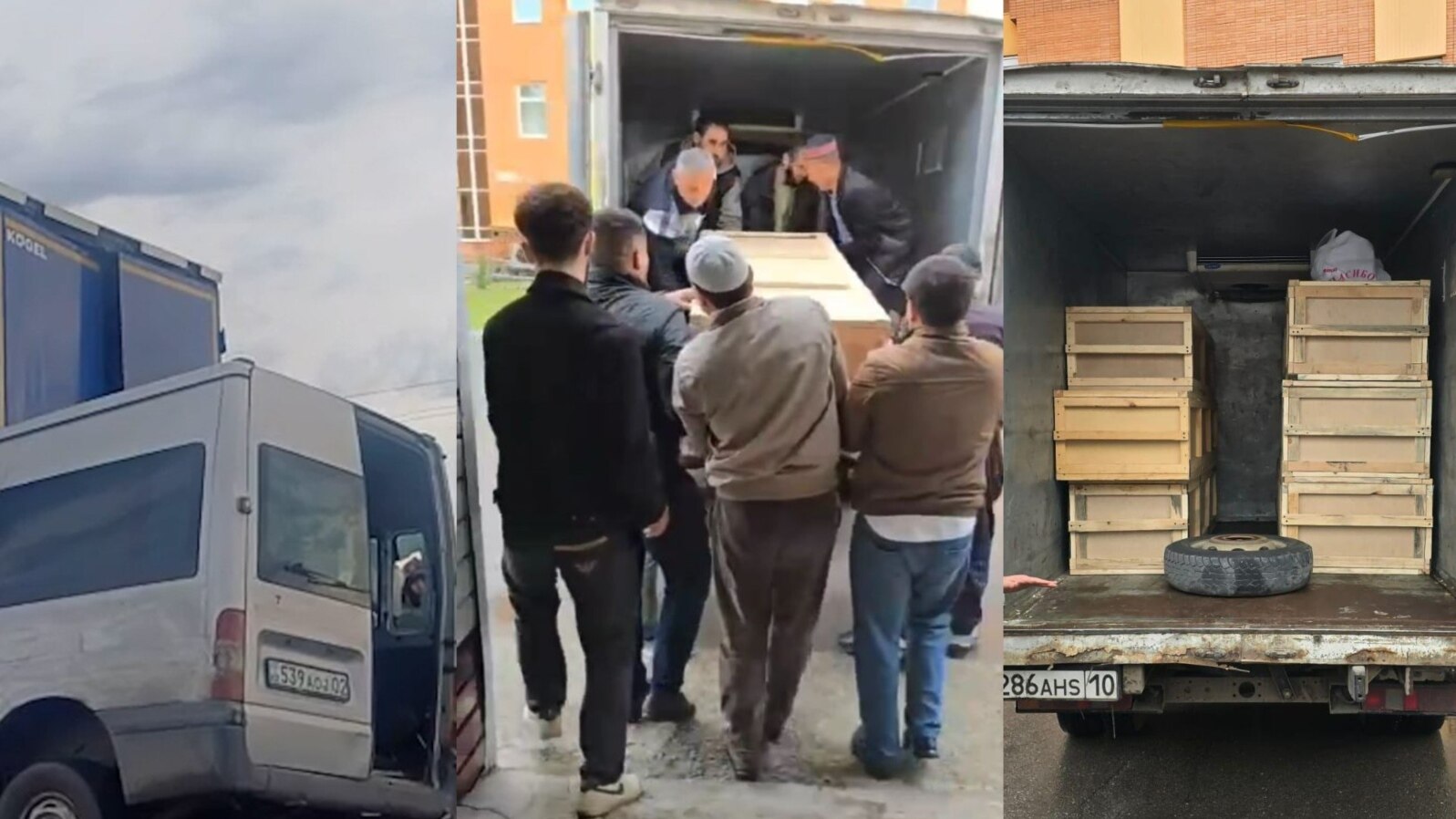 Тобути шаш муҳоҷири тоҷик, ки дар садама ҳалок шуданд