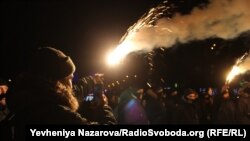 Учасники запалили фаєри, вимагаючи від влади дослухатись до одеських активістів