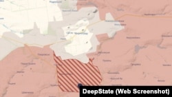 Просування армії РФ на південному фланзі Покровсько-Мирноградської агломерації, згідно з DeepState станом на 8 грудня