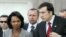 Condoleezza Rice (left) with Georgian President Mikheil Saakashvili in Tbilisi on August 15