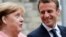 French President Emmanuel Macron (right) and German Chancellor Angela Merkel (file photo)