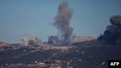 تصویری از حملات هوایی اسرائیل به جنوب لبنان در ماه دسامبر
