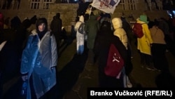 Studenti u protestnom maršu od Beograda do Kragujevca, Orašac, Srbija, 12. februar 2025.