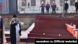 Торжественное мероприятие по закладке строительства плавучего крана, Севастополь, 24 ноября 2017 год 