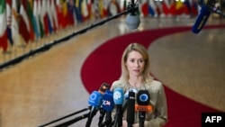 Върховният представител на ЕС по външната политика и сигурността Кая Калас, Брюксел, 20 ноември.)