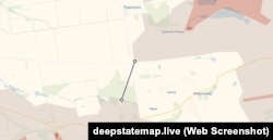 Горловина завширшки у 2,4 км, до якої заїжджали НРК для забезпечення оборонців Мирнограда, ситуація на мапі проєкту DeepState станом на 13 листопада 2025 року