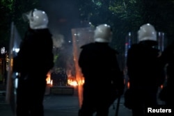 Поліція під час протестів у Тирані, 17 жовтня 2026 року