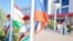 Students attend the Russian school in the southern Tajik city of Bokhtar. 