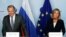 Ֆեդերիկա Մոգերինիի և Սերգեյ Լավրովի համատեղ ասուլիսը Բրյուսելում, 11-ը հուլիսի, 2017թ. 