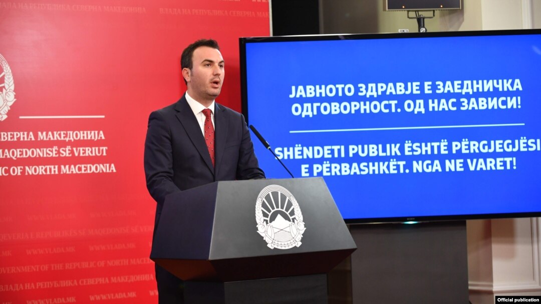 Macedonia - Minister of Education and Science Arber Ademi holds a press conference