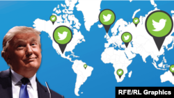 Donald Tramp (@realDonaldTrump) Twitter sosial ulgamynda iň köp yzarlanýan ikinji liderdir.