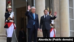 President of Kazakhstan Kassym-Jomart Tokayev meeting with French President Emmanuel Macron during his state visit to Paris. November 5, 2024.