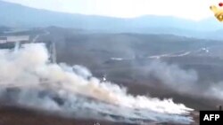 An image grab taken from Hezbollah's al-Manar TV on September 1, 2019 during a border clash with Israel.