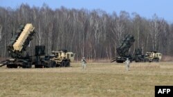 A launch station for the U.S. Patriot missile-defense system is seen at a test range in Poland.