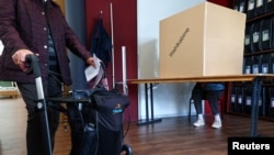 Cabină de vot la alegerile locale din Dortmund.