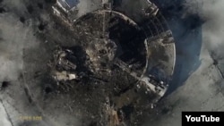 Разрушенная диспетчерская башня в аэропорту Донецка