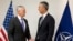 U.S. Secretary for Defense Jim Mattis (L) speaks with NATO Secretary General Jens Stoltenberg prior to a meeting on the sidelines of a NATO defense ministers meeting at NATO headquarters in Brussels on November 8.