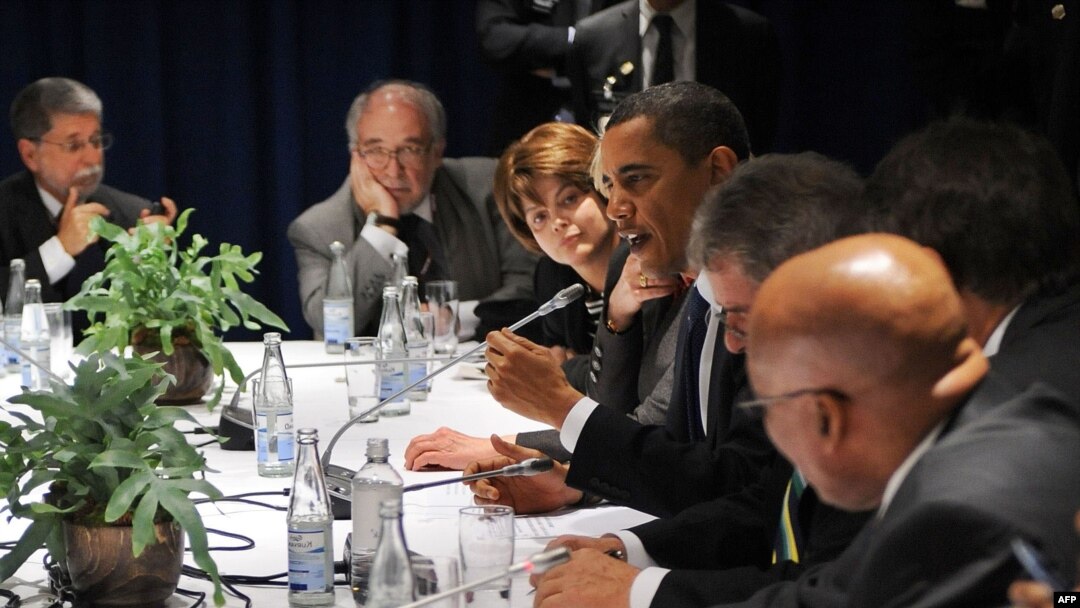 U.S. President Barack Obama takes part in a multilateral meeting in Copenhagen on December 18.
