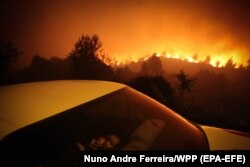 Дитина сидить у машині біля лісової пожежі в Олівейрі-де-Фрадес, Португалія, 7 вересня 2020 року. У звіті за 2020 рік, опублікованому спільно Португальською асоціацією природи та Всесвітнім фондом природи, зазначається, що Португалія є європейською країною, яка найбільше постраждала від стихійних пожеж