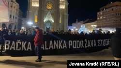 Studentima je stigla je podrška i iz Bačke Palanke, mesta koje se nalazi nedaleko od Novog Sada, 17. januar 2025.