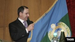 Rashid Temrezov during his inauguration as head of the Karachayevo-Cherkessia Republic in March last year.