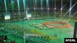 Turkmenistan -- Ashgabat. Celebration performances in the Olympic Stadium, 28Oct2009