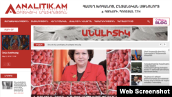 Armenia -- A website screenshot of analitik.am, Yerevan, 5May2016