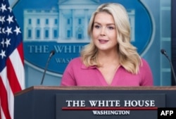 White House Press Secretary Karoline Leavitt speaks during a press briefing in Washington on February 5.