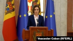 Președinta Maia Sandu, la conferința de presă organizată pe 1 iulie, în care a recunoscut că s-au comis abuzuri la MoldATSA și a cerut reforme în gestionarea întreprinderilor de stat.