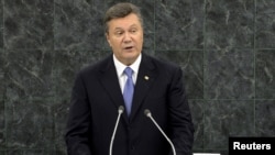 Ukrainian President Viktor Yanukovych during his address last month at the 68th United Nations General Assembly at UN headquarters in New York