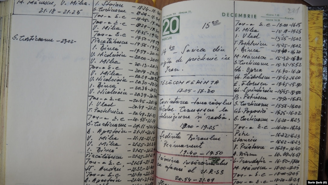 Agenda lui Nicolae Ceaușescu. Ultimele file.