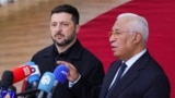 Владимир Зеленский жана Антонио Кошта. Брюссель. 2025-жылдын 23-октябры.