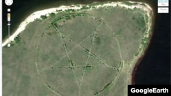 Изображение пентаграммы, обнаруженной в Северном Казахстане, на карте Google Maps. 