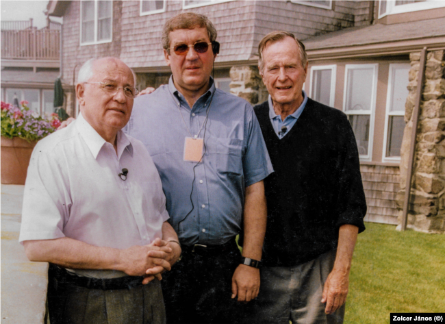Gorbacsov, Zolcer János, és az idősebb George Bush, volt amerikai elnök