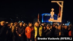 Slobodan Stefanović na protestu u Kragujevcu (9. februar 2019.)